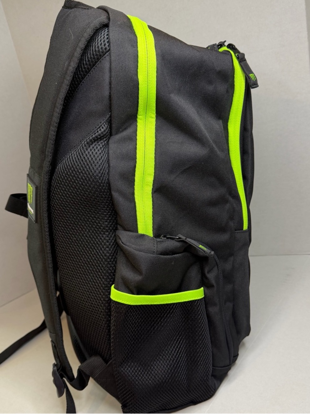 Monster Energy Black and Neon Green Men's Backpack Laptop bag - Picture 4 of 7